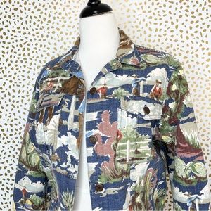 Vintage Carol Antone Cowboy Print Cotton Jacket